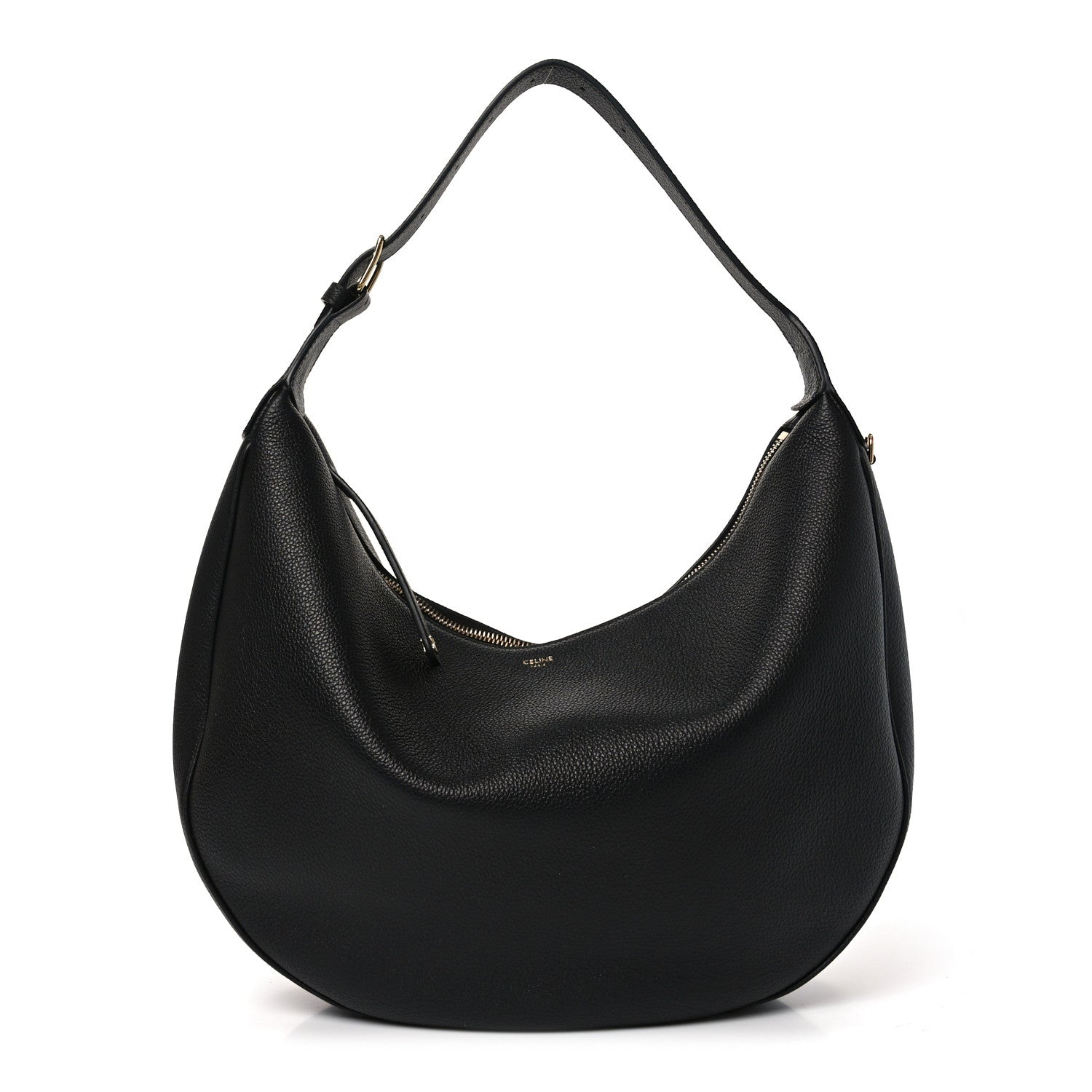 Supple Grained Calfskin Large Lulu Shoulder Bag Black