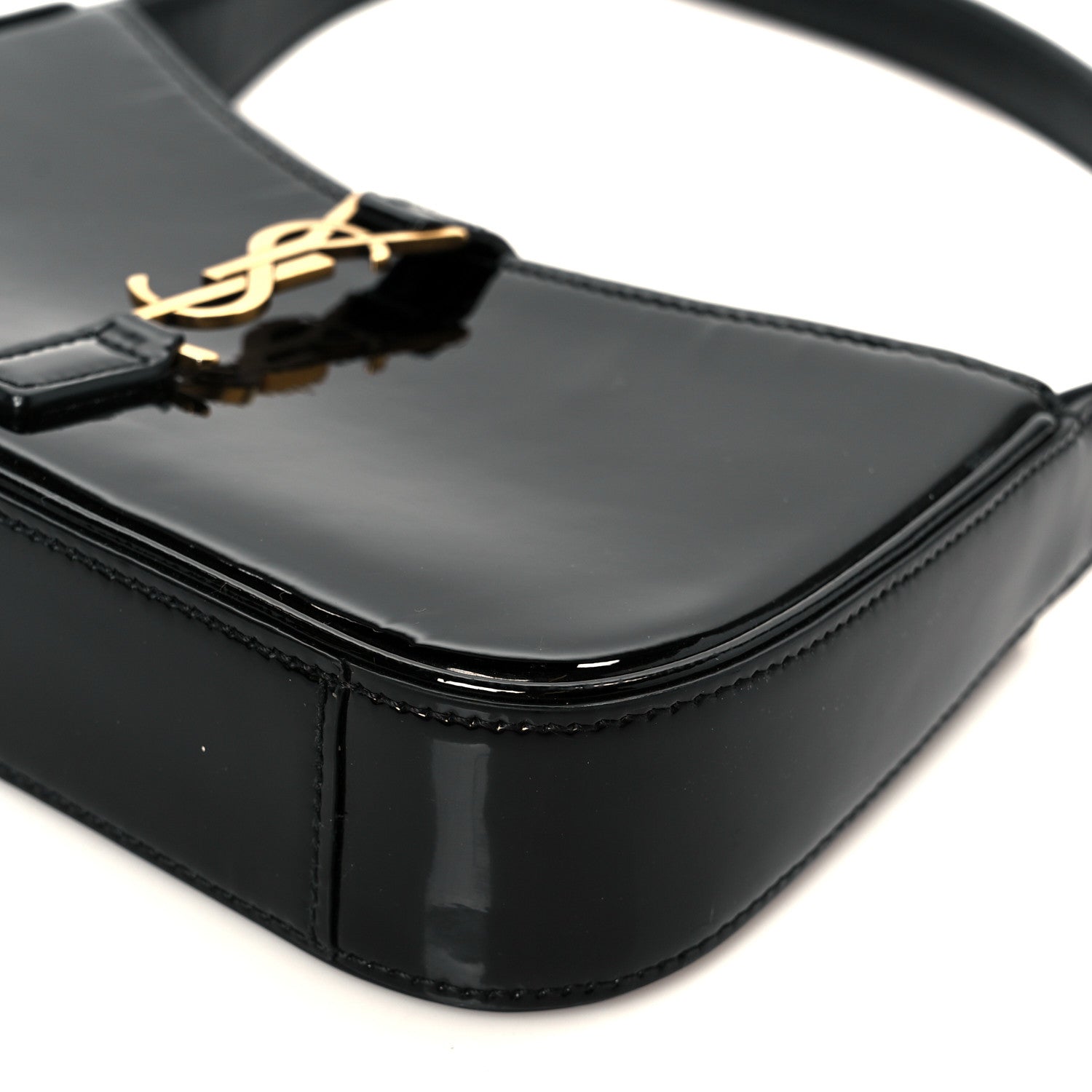 Patent Calfskin Le 5 A 7 Mini Hobo Black