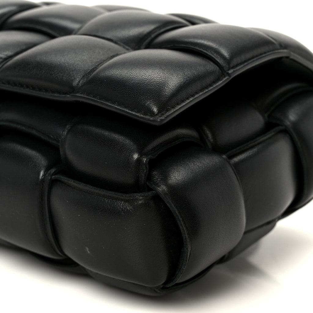 Nappa Maxi Intreccio Padded Cassette Crossbody Bag Black