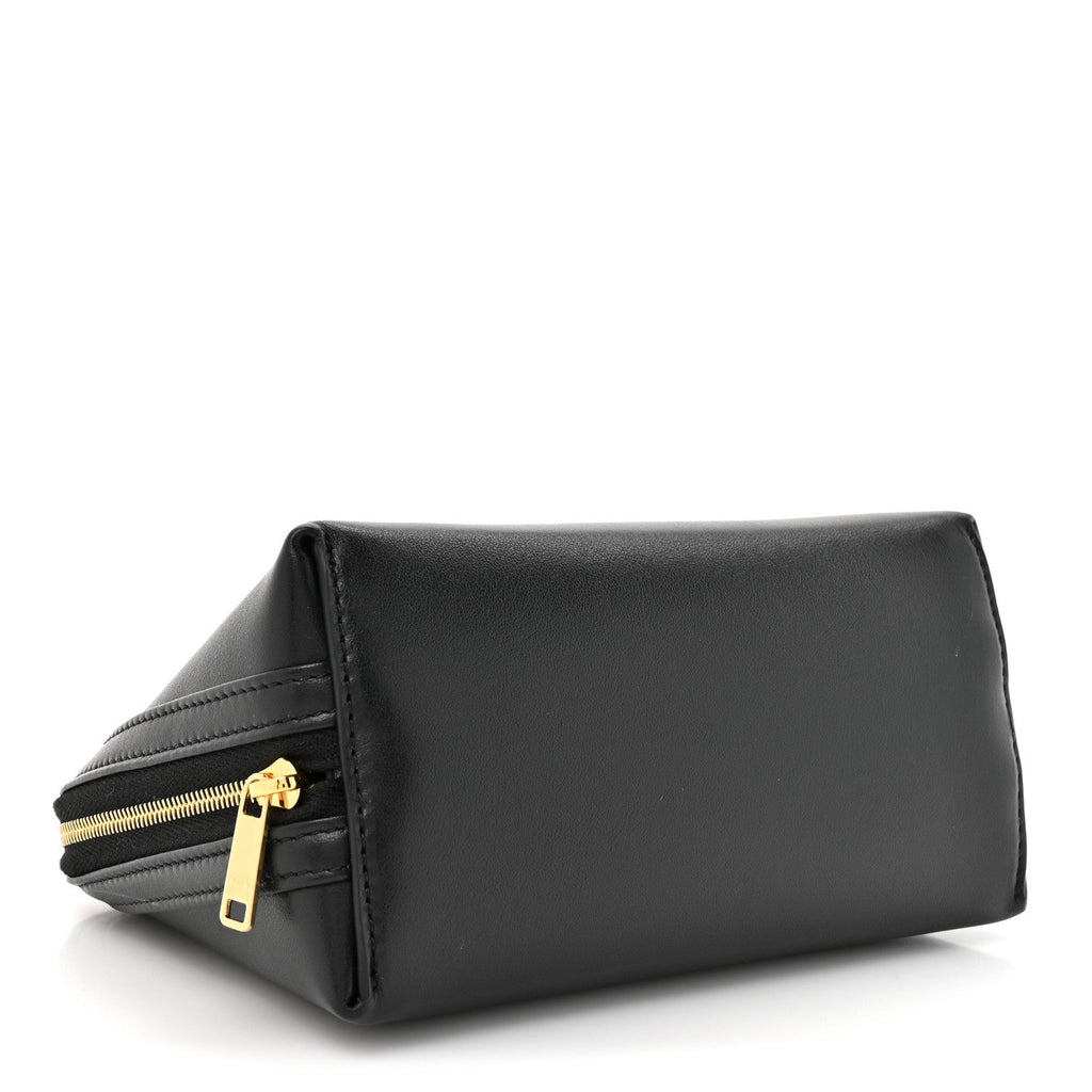 Smooth Calfskin Cuir Triomphe Clutch on Chain Black