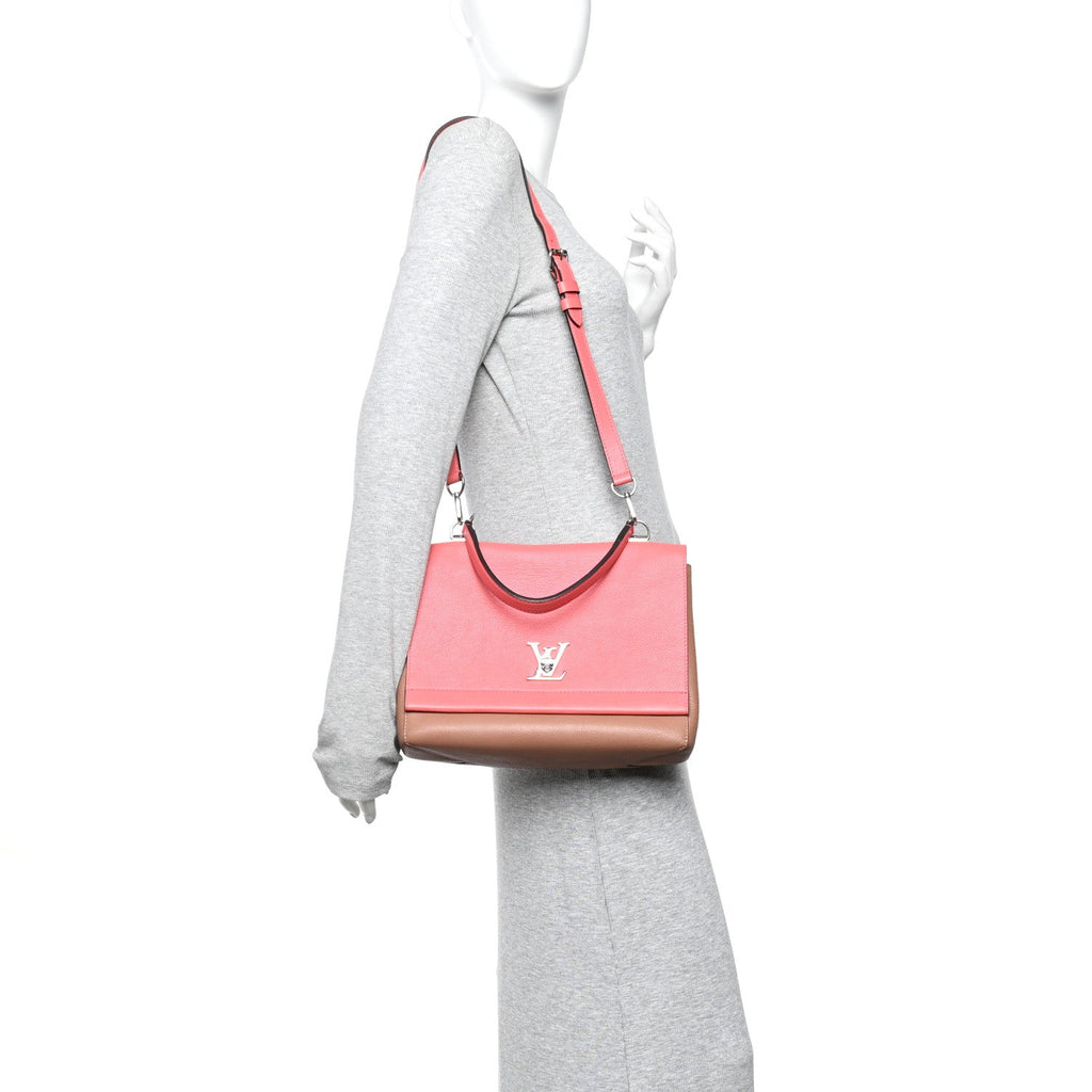 Soft Calfskin Lockme II Top Handle  Rose Bruyere