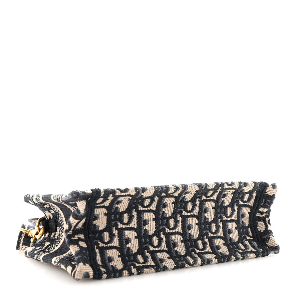 Oblique Mini Book Tote With Strap Blue Multicolor
