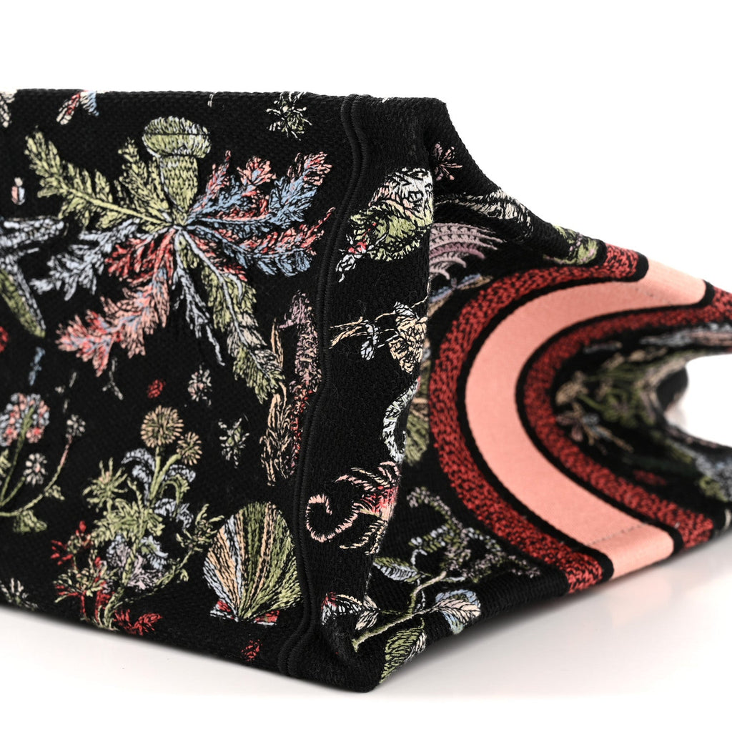 Canvas Embroidered Medium Cabinet De Curiosites Book Tote Black Multicolor