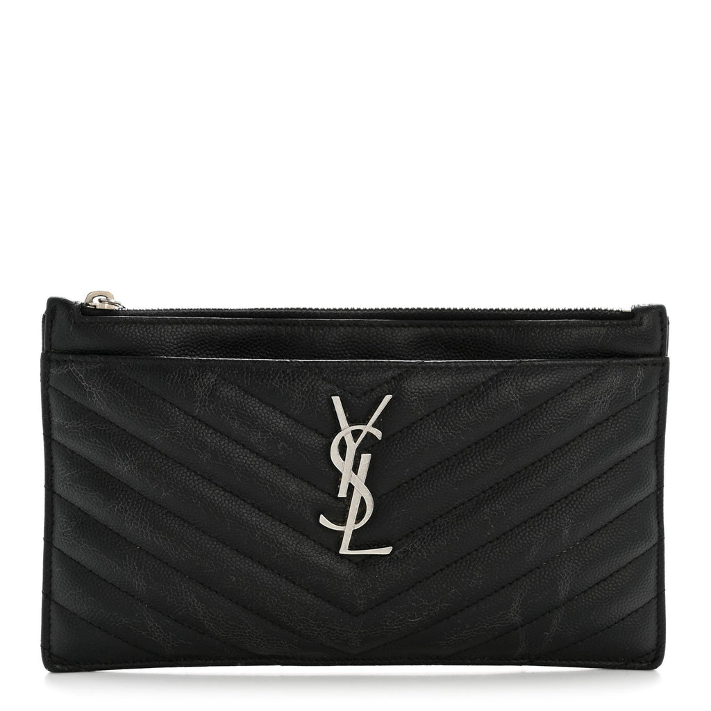 Grain De Poudre Chevron Monogram Bill Pouch Black