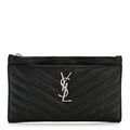 Grain De Poudre Chevron Monogram Bill Pouch Black