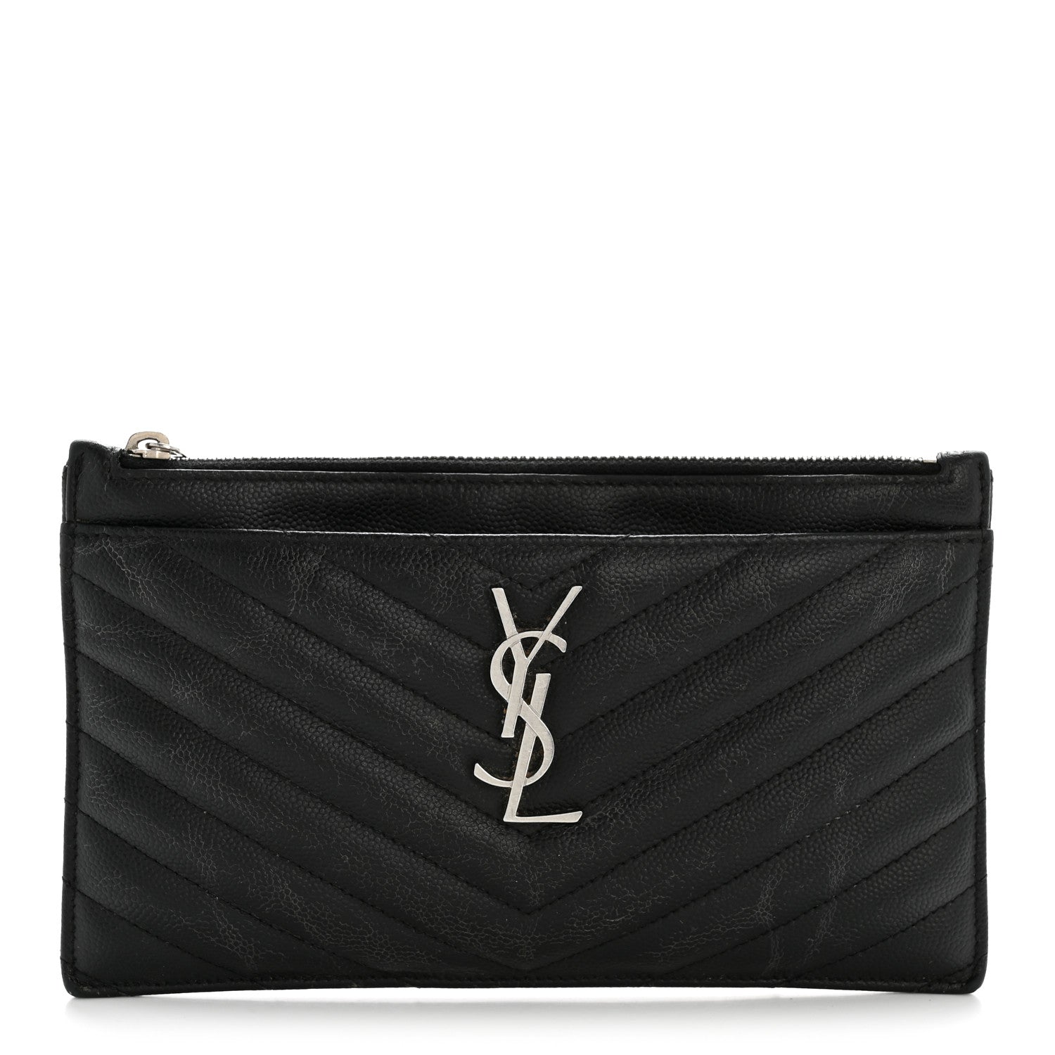 Grain De Poudre Chevron Monogram Bill Pouch Black