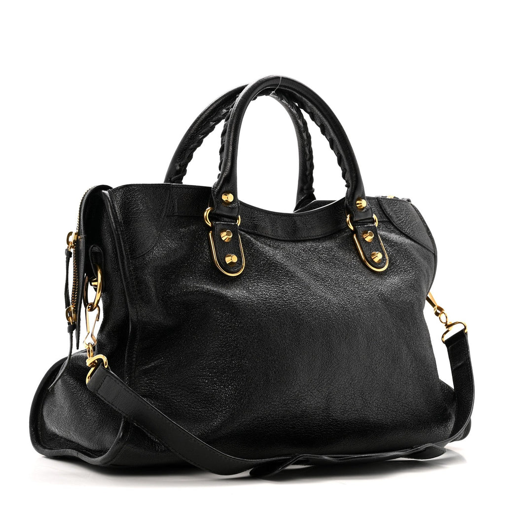 Chevre Gold Metallic Edge Hardware City Black