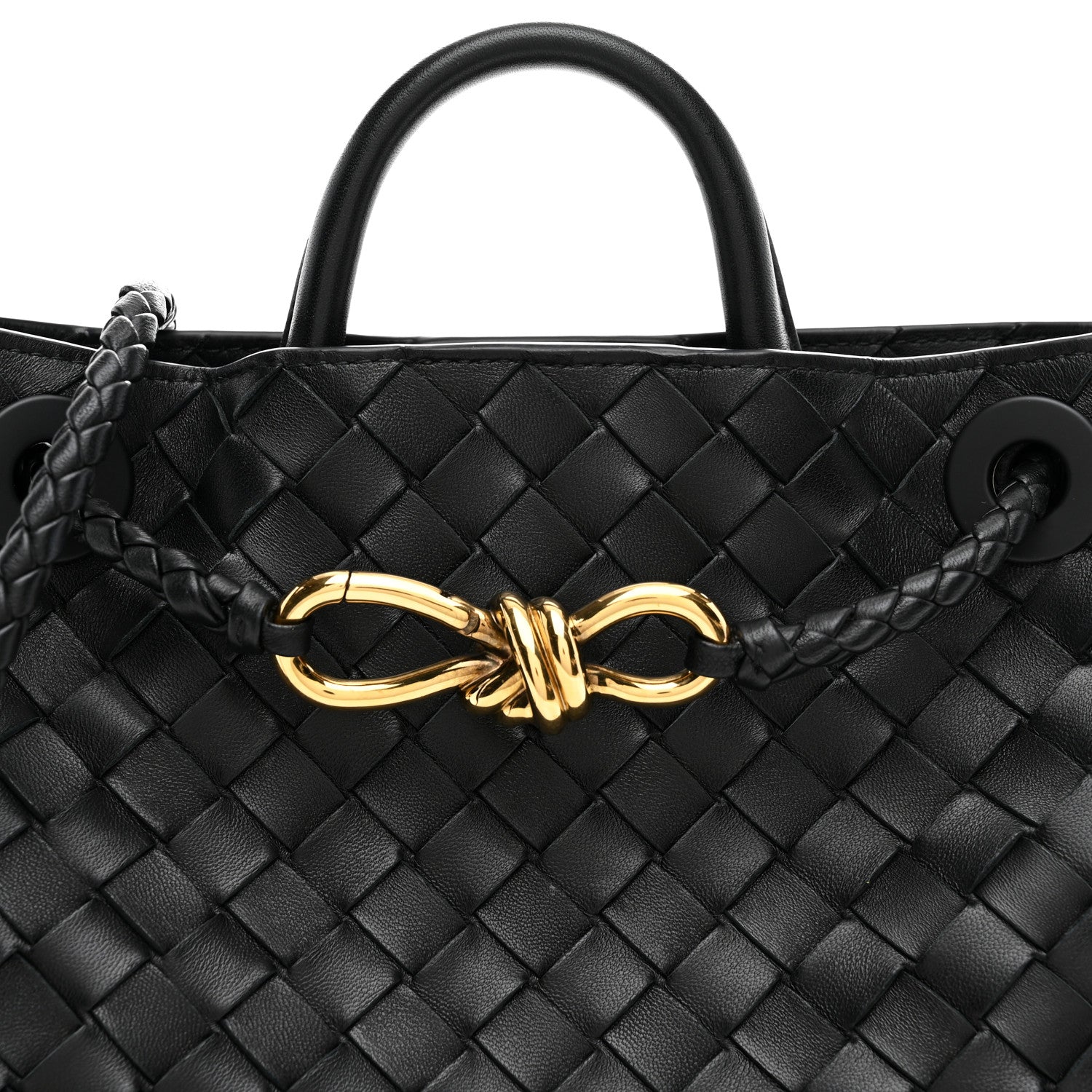 Nappa Intrecciato Small Andiamo Shoulder Bag Black