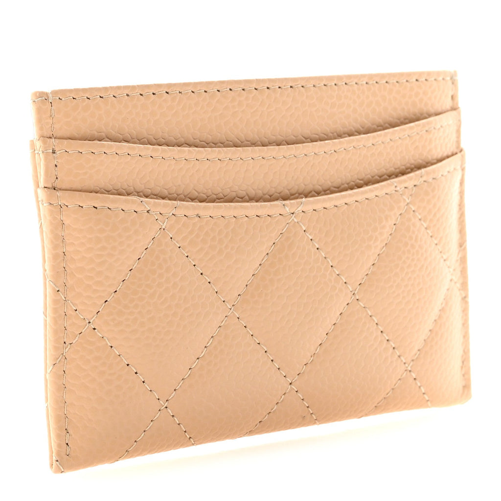 Caviar Quilted  Holder Beige