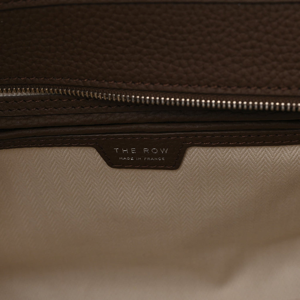 Grained Calfskin Marlo 12 Tote Bag Dark Olive