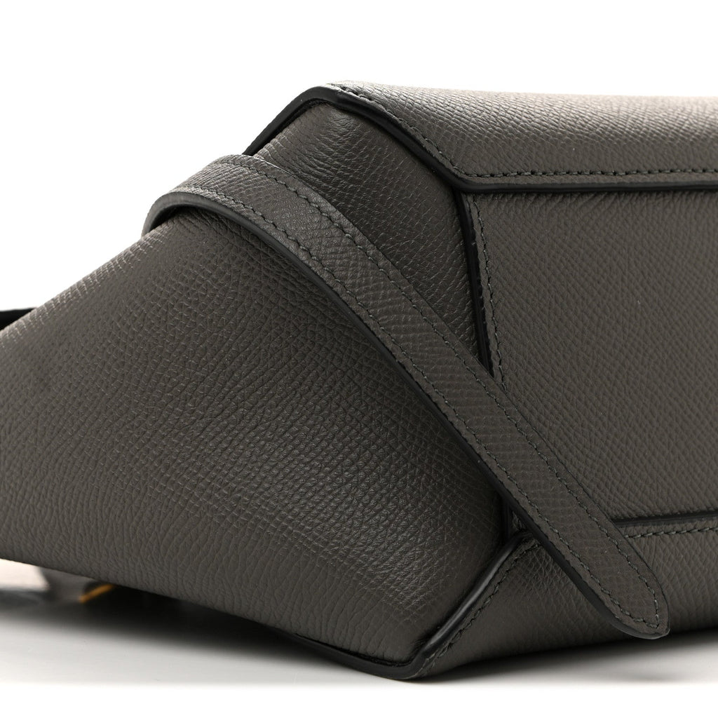 Grained Calfskin Nano Belt Bag Grey