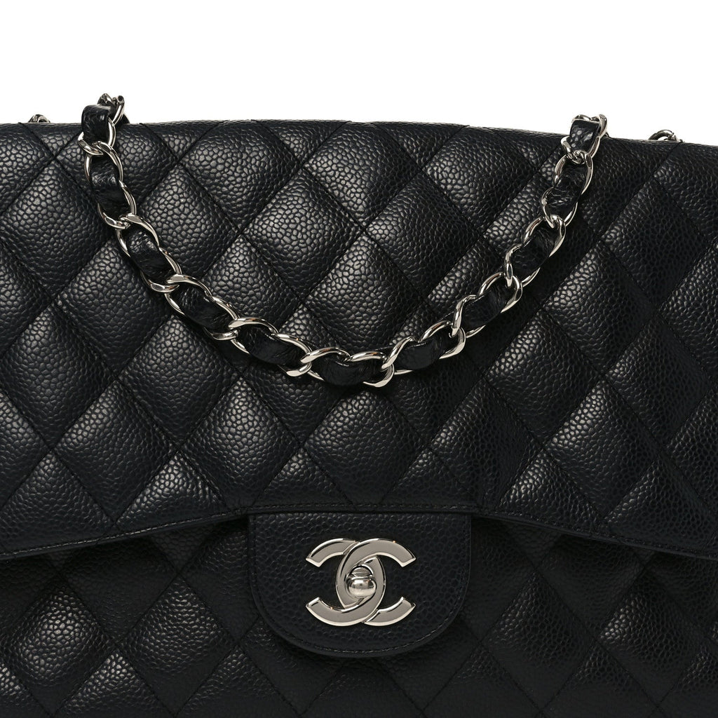 Caviar Quilted Jumbo Single Flap Black