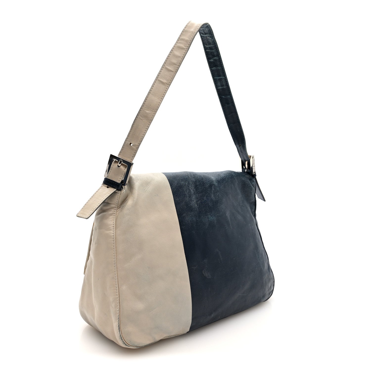 Vitello Bi-Color Mama Baguette Blue Beige