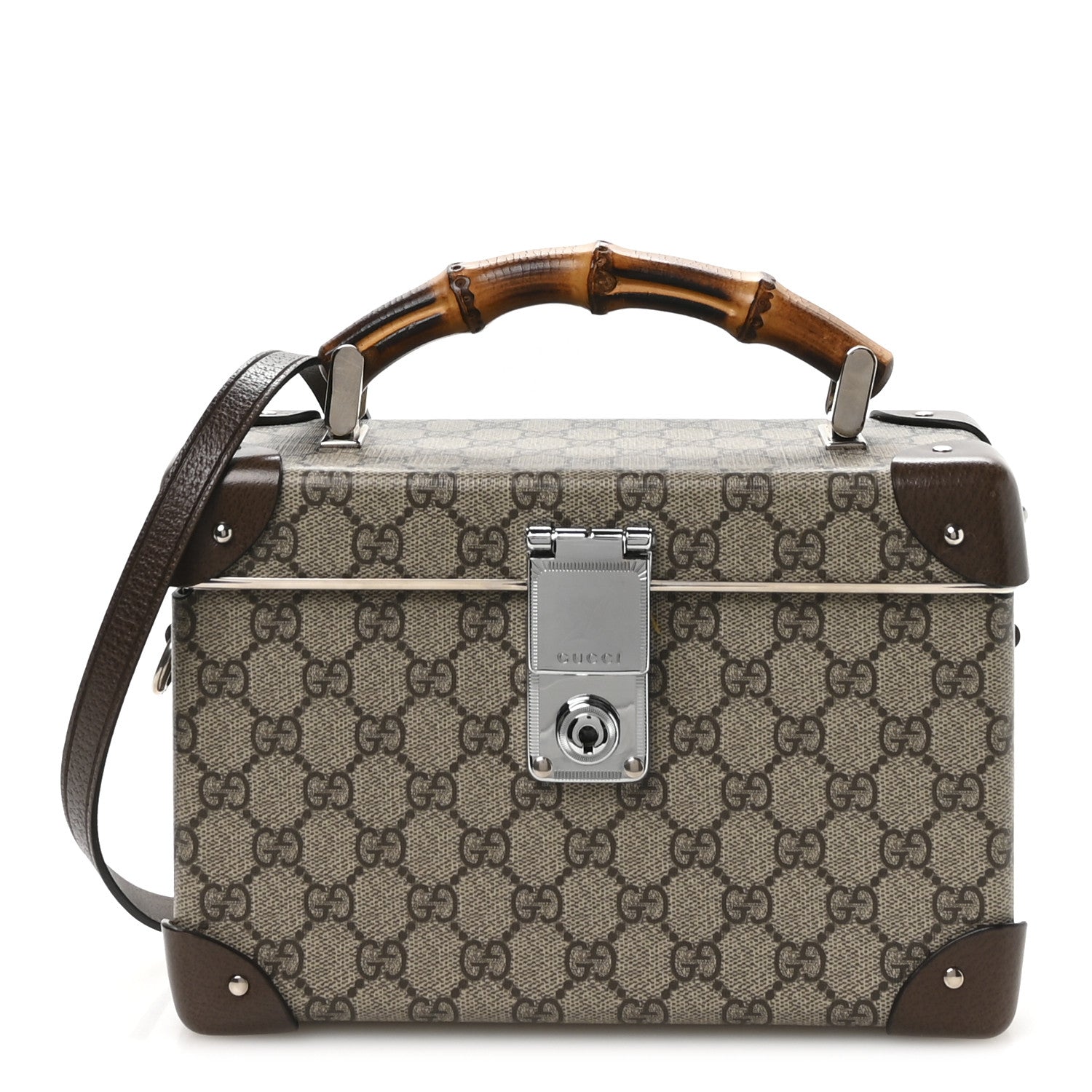 GG Supreme Monogram Globe-Trotter Beauty Case Brown