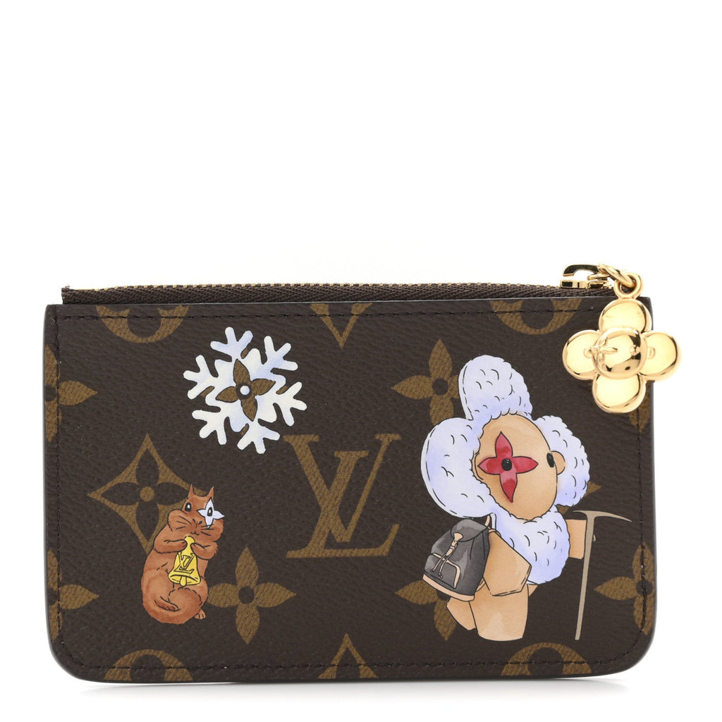 Monogram Vivenne Winter Holiday Zipped Romy  Holder Snowy Pearl