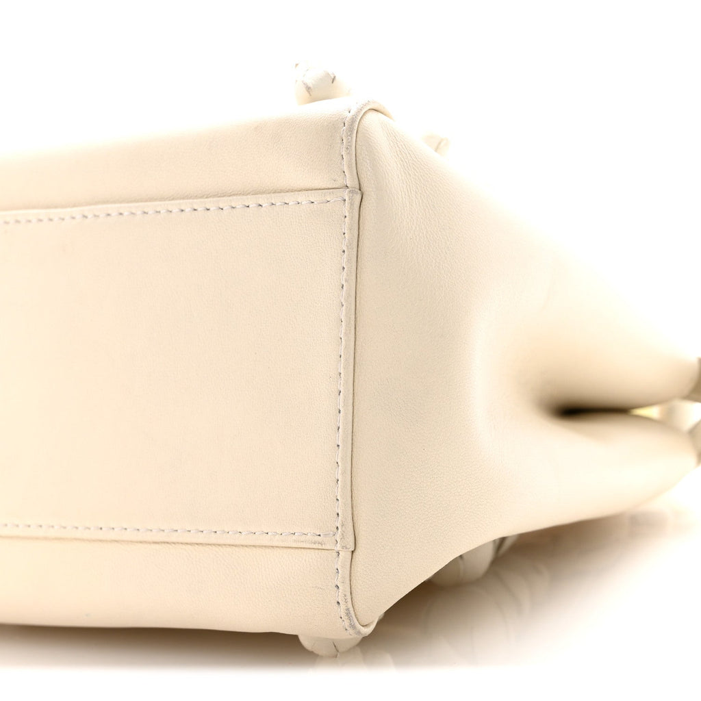 Nappa Rosebud Mini Peekaboo Iconic Satchel Bianco
