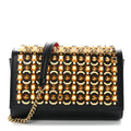 Calfskin Spikes Empire Paloma Clutch Black