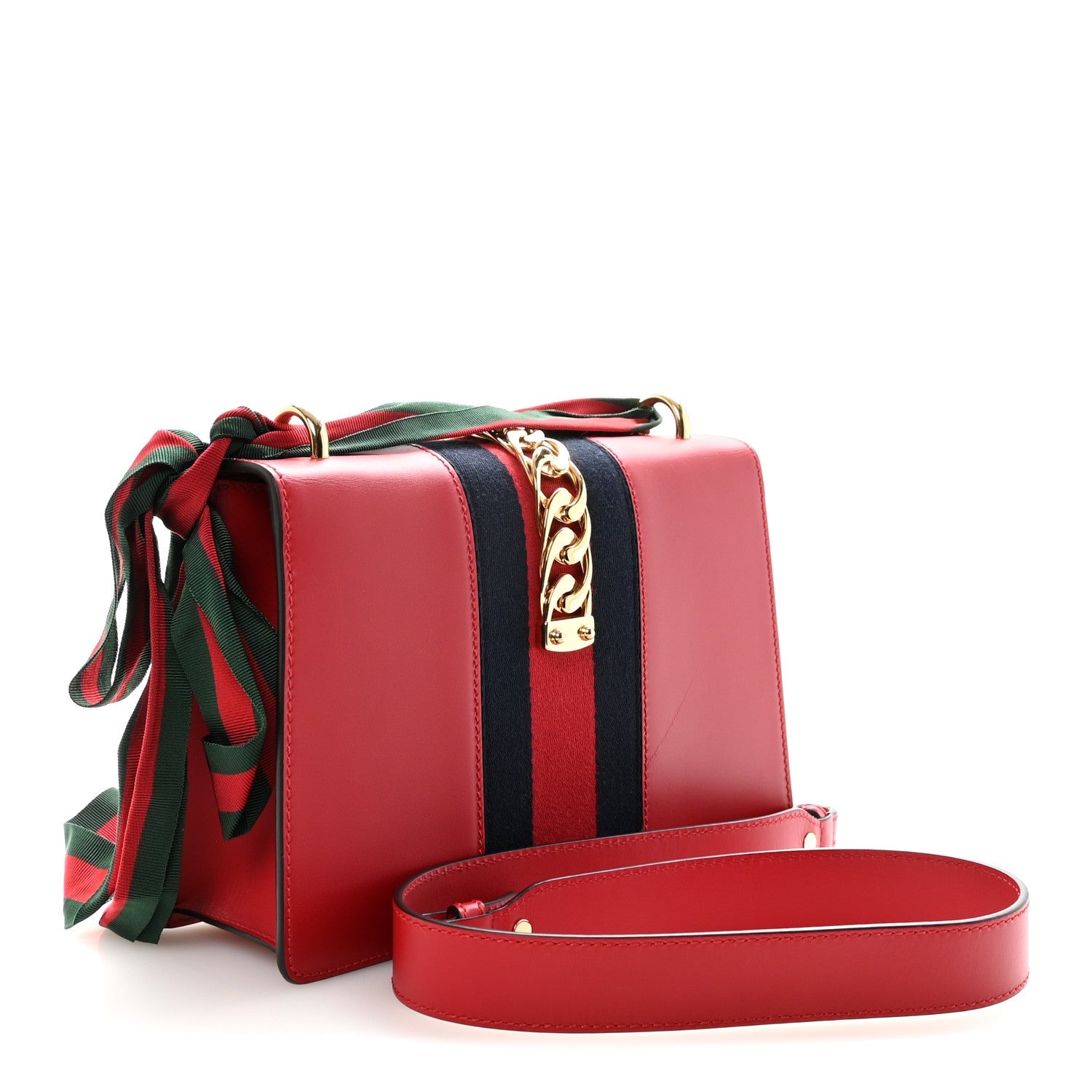 Calfskin Small Sylvie Shoulder Bag Hibiscus Red