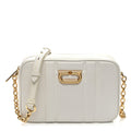 Calfskin Quilted Medium Gancini Camera Case Optic White
