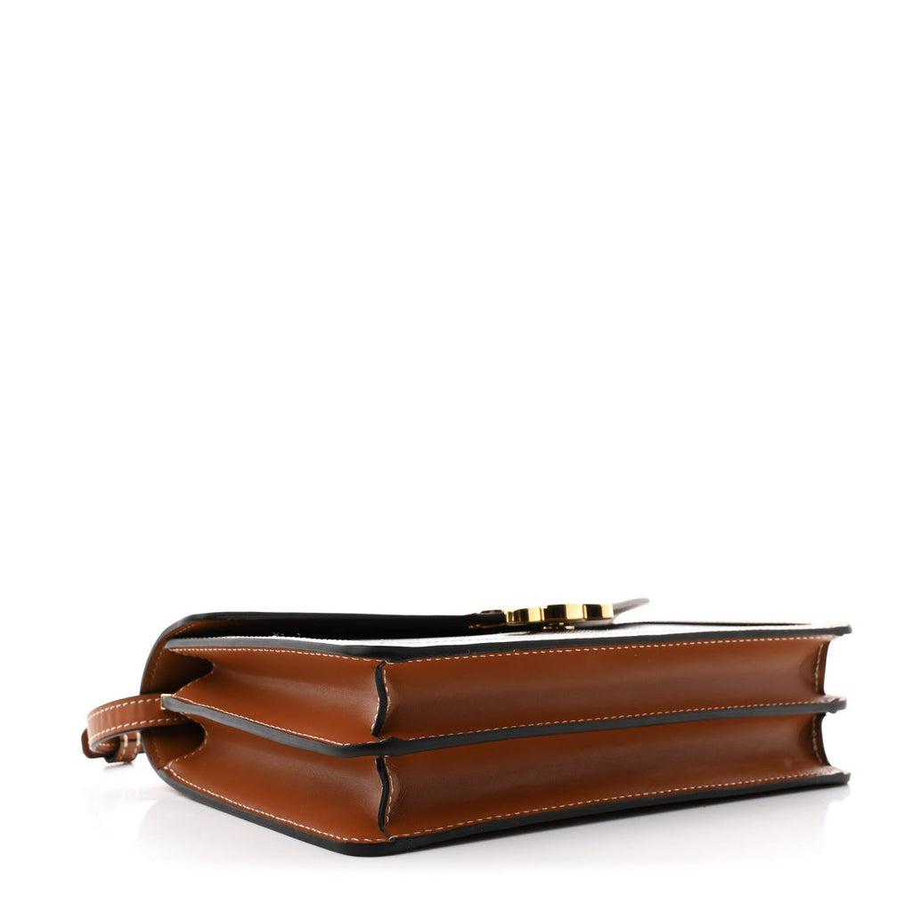 Triomphe Canvas Calfskin Enveloppe Bag Tan