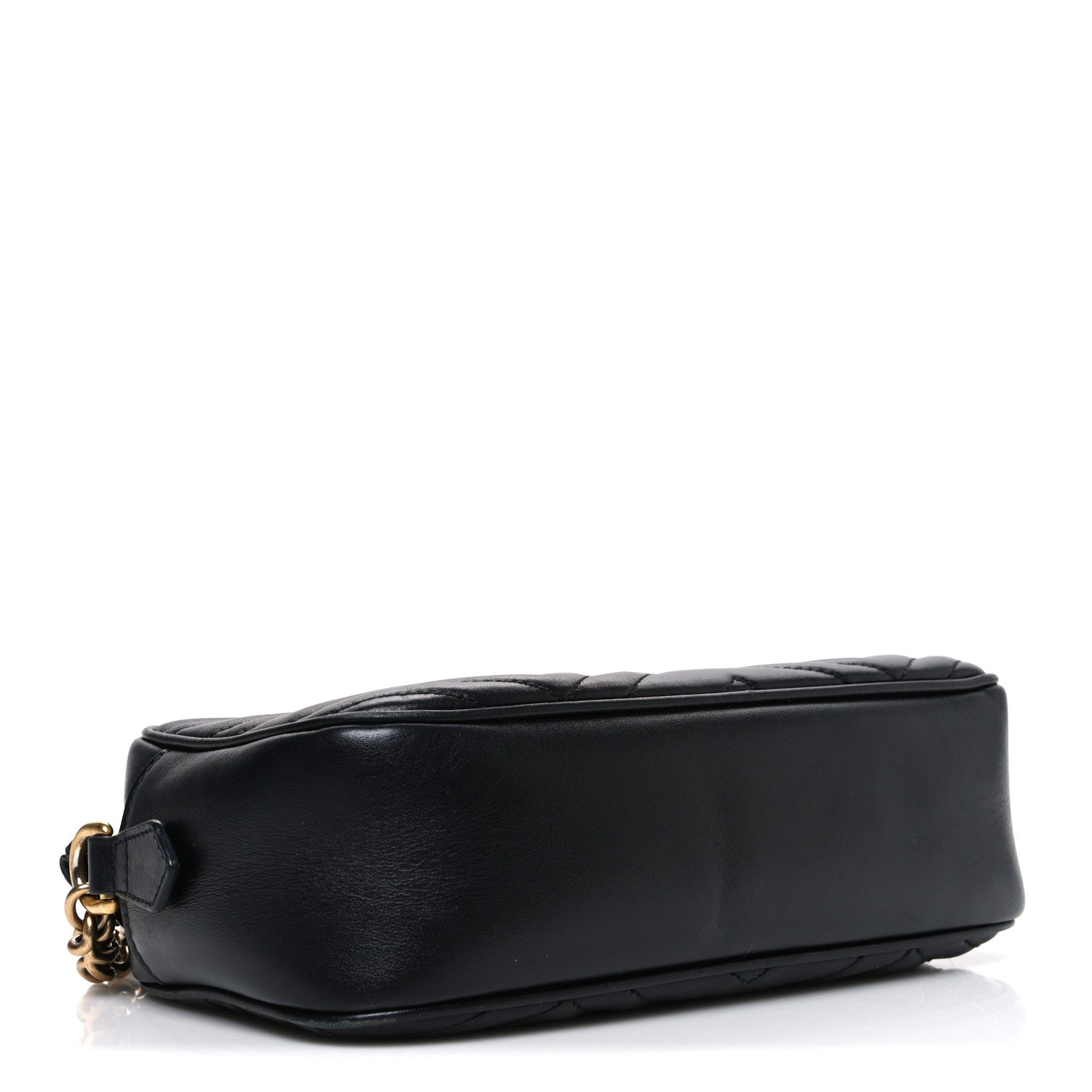 Calfskin Matelasse Small GG Marmont Chain Shoulder Bag Black