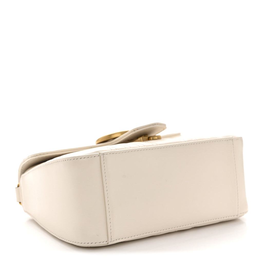 Calfskin Matelasse Mini GG Marmont Top Handle Shoulder Bag White