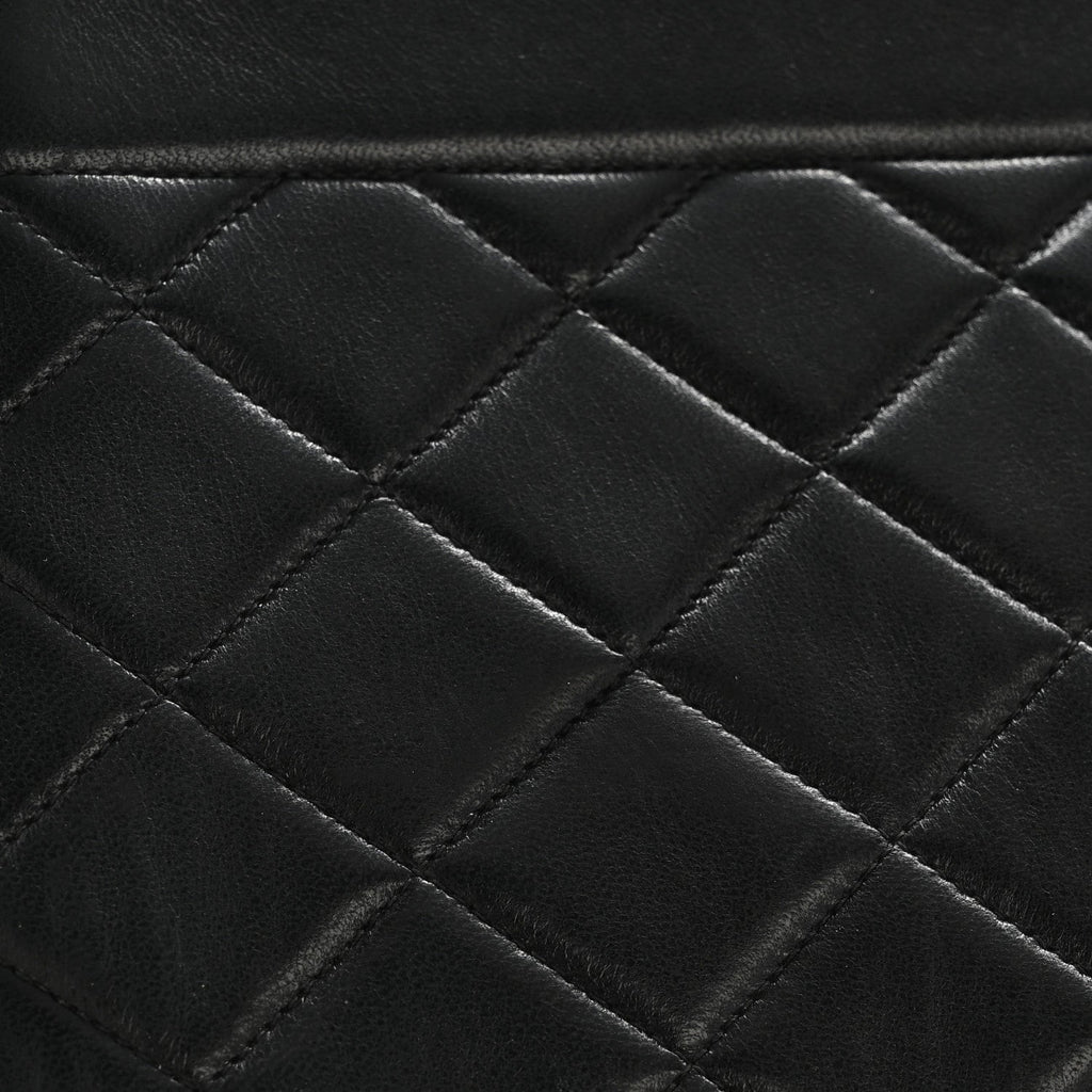Lambskin Quilted Medium Single Flap Black