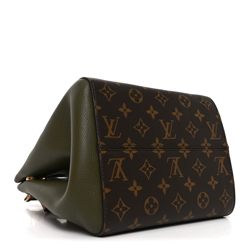 Calfskin Monogram Fold Tote PM Cream Khaki Black
