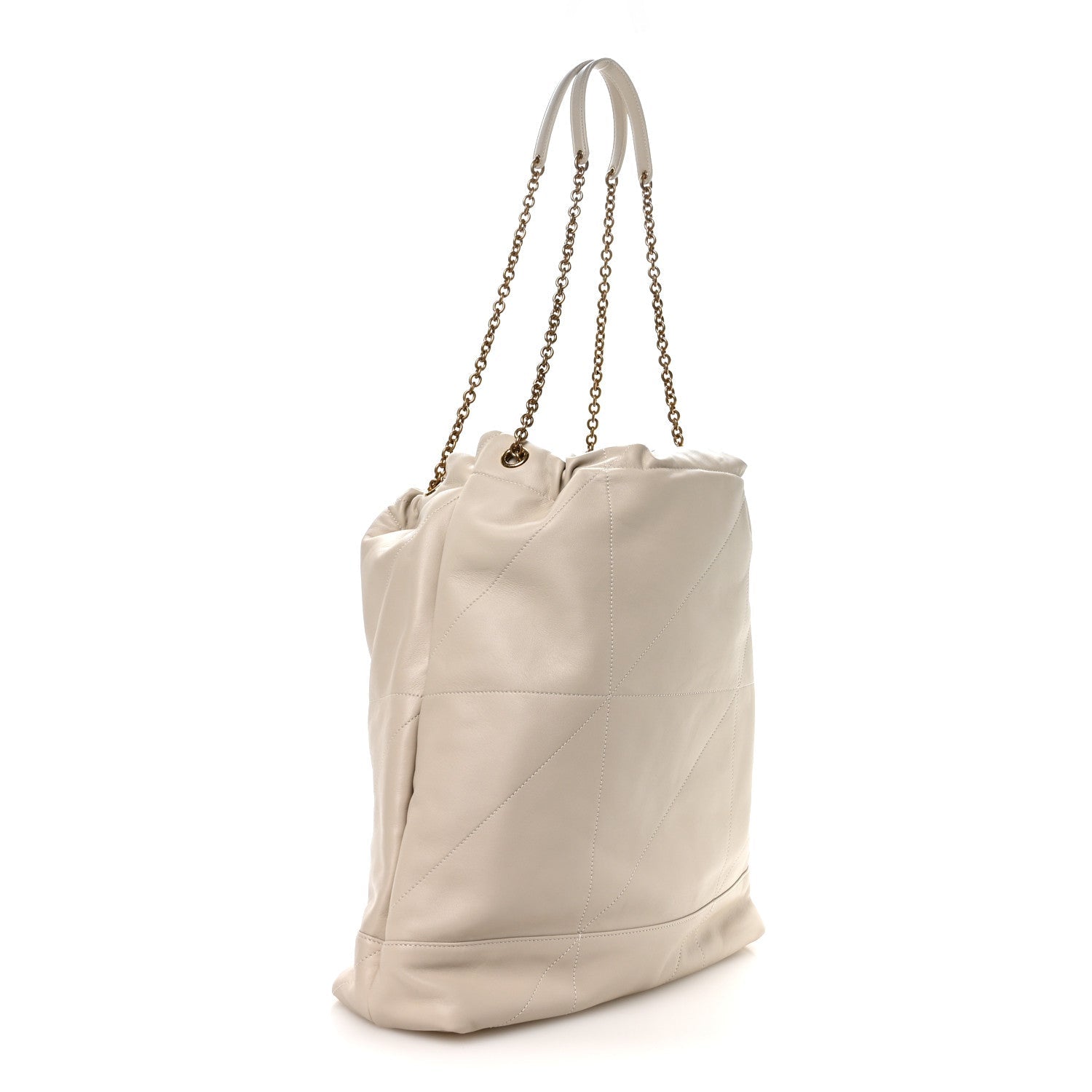 Lambskin Matelasse Monogram Large Jamie 4.3 Pochon Crema Soft