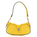 Calfskin Monogram Mini Moon Side Shoulder Bag Yellow