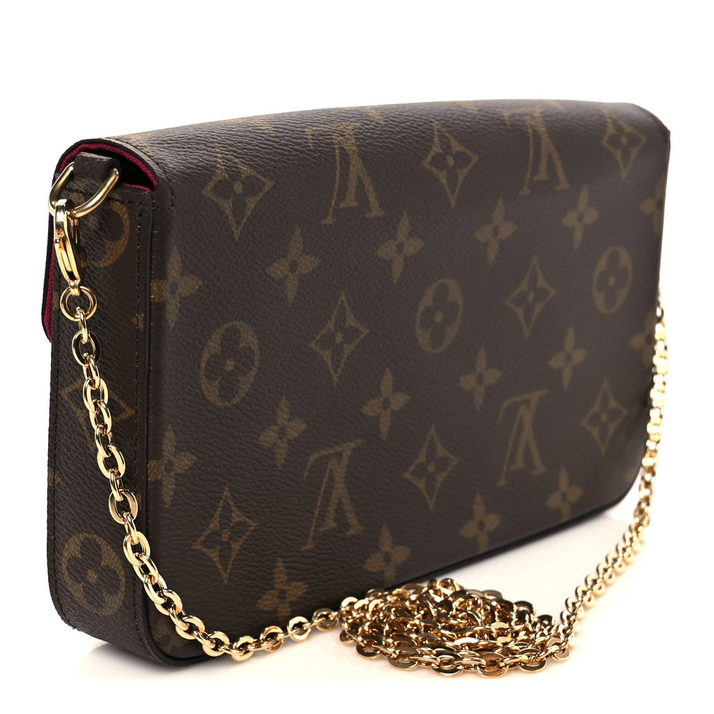 Monogram Pochette Felicie Chain Wallet Fuchsia