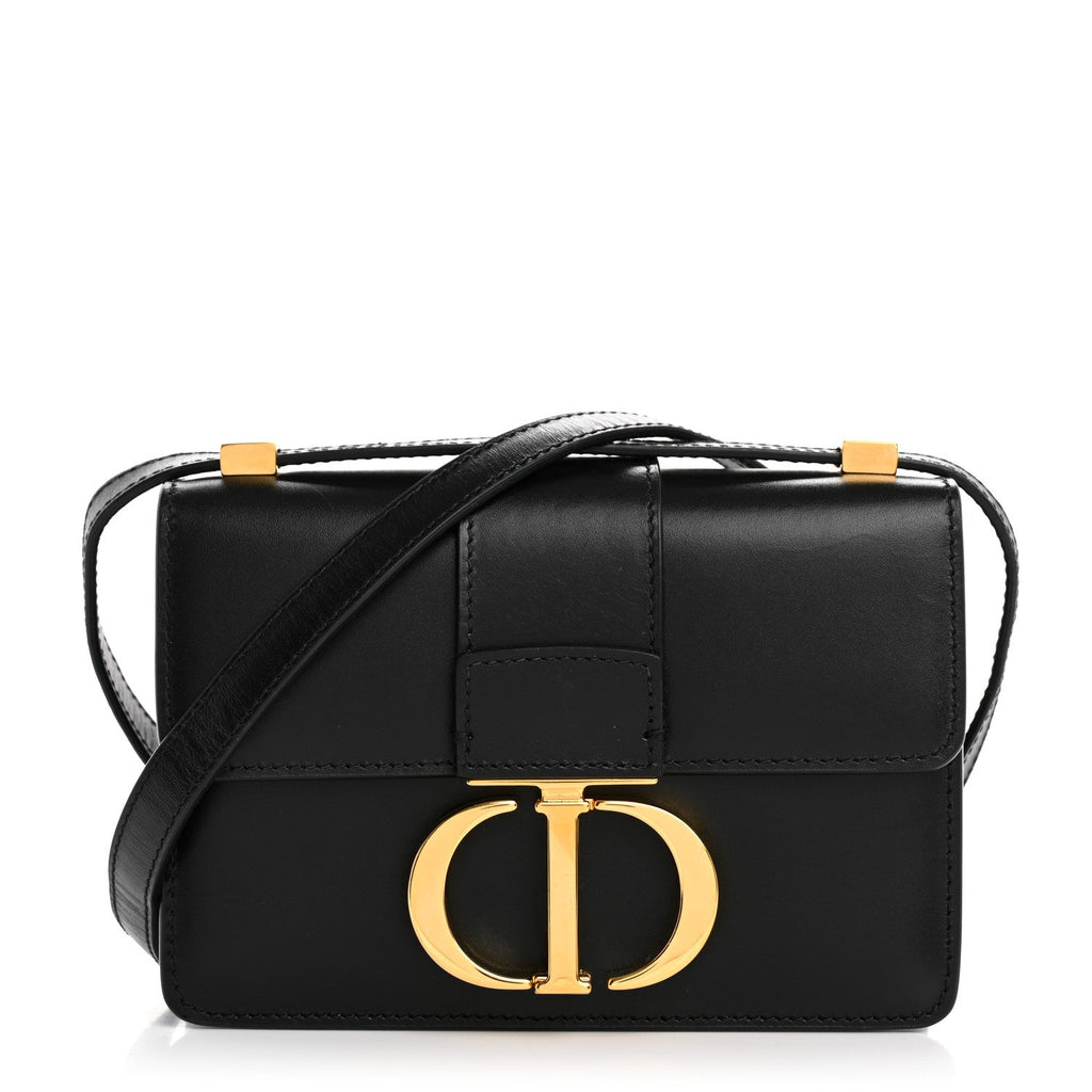 Smooth Calfskin Micro 30 Montaigne Flap Bag Black