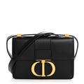 Smooth Calfskin Micro 30 Montaigne Flap Bag Black