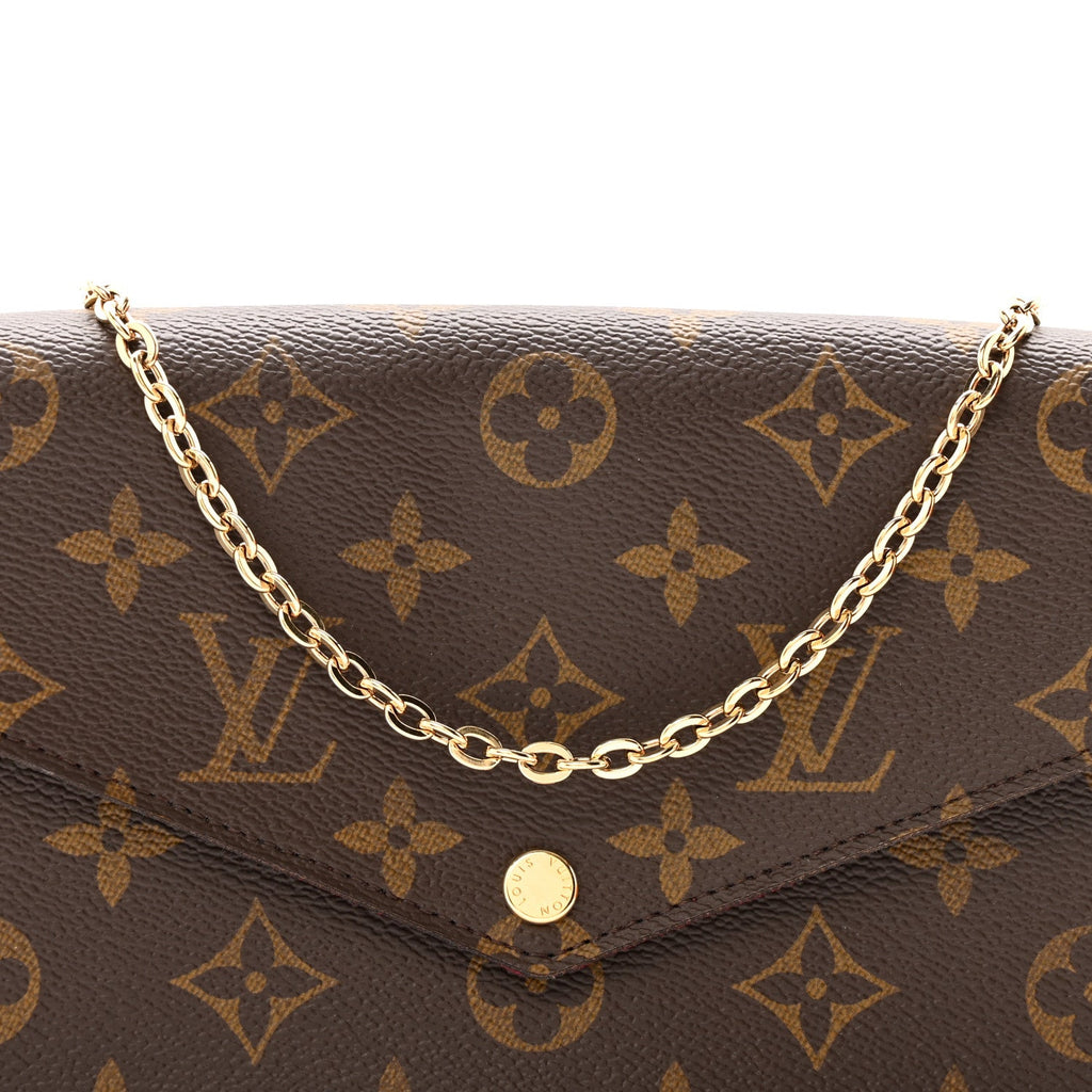 Monogram Pochette Felicie Chain Wallet Fuchsia