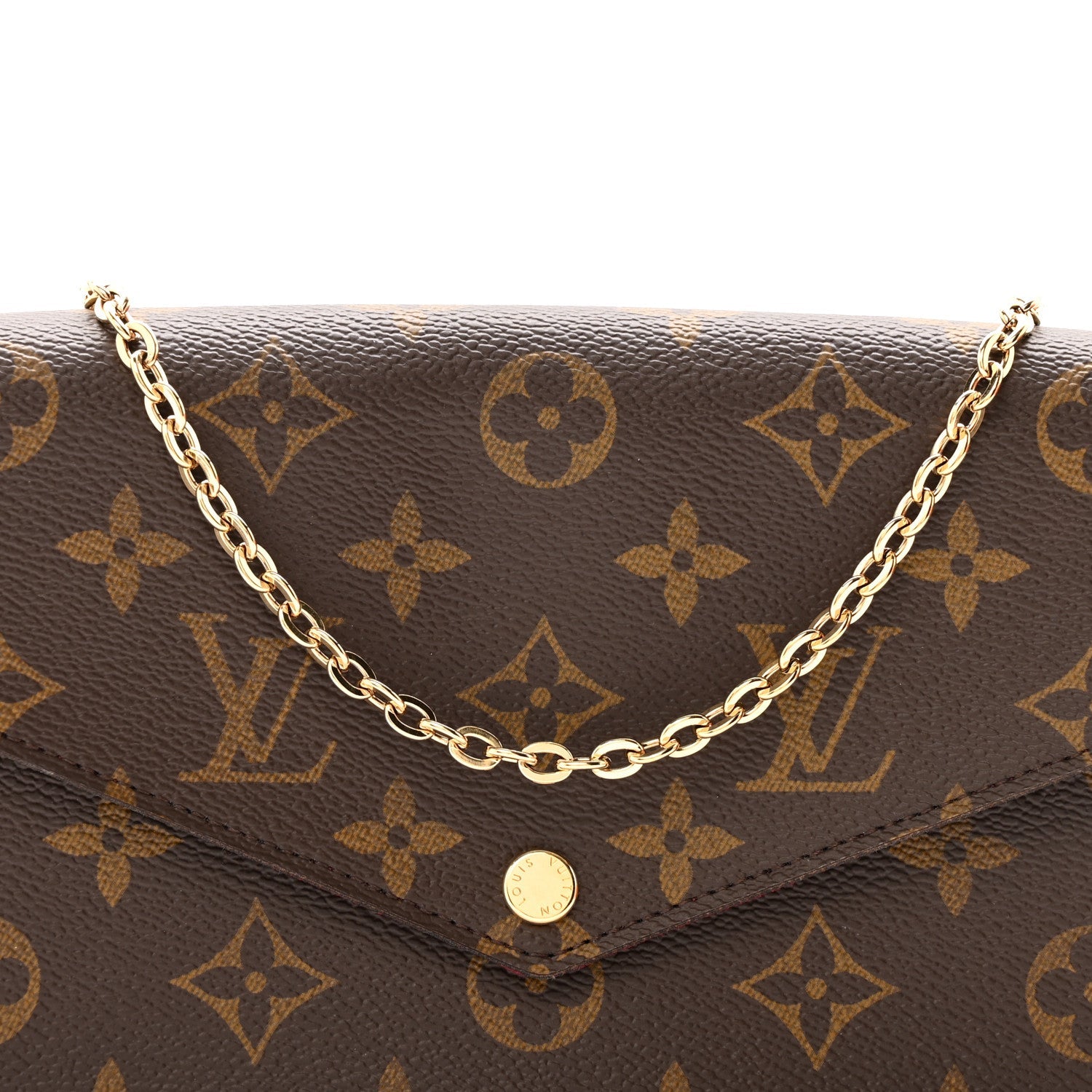 Monogram Pochette Felicie Chain Wallet Fuchsia