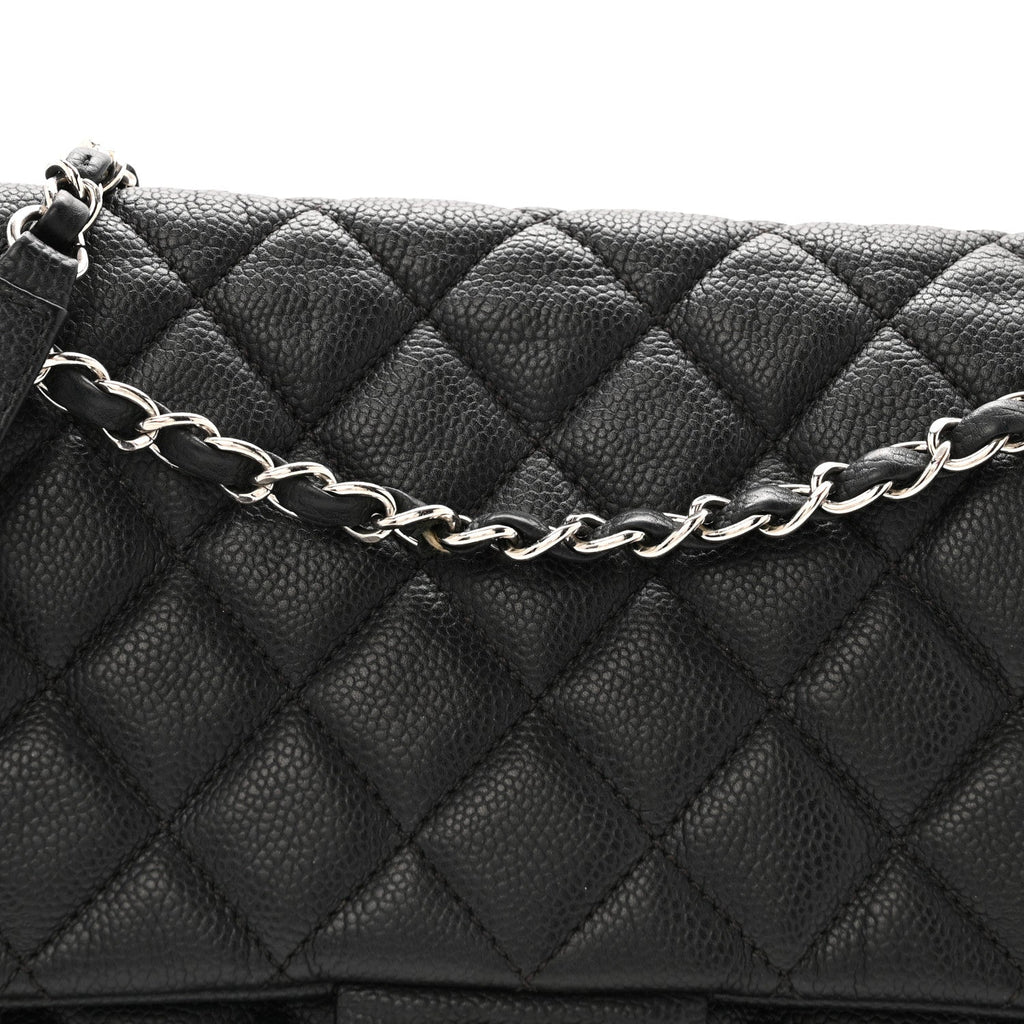 Caviar Quilted Jumbo Easy Flap Black