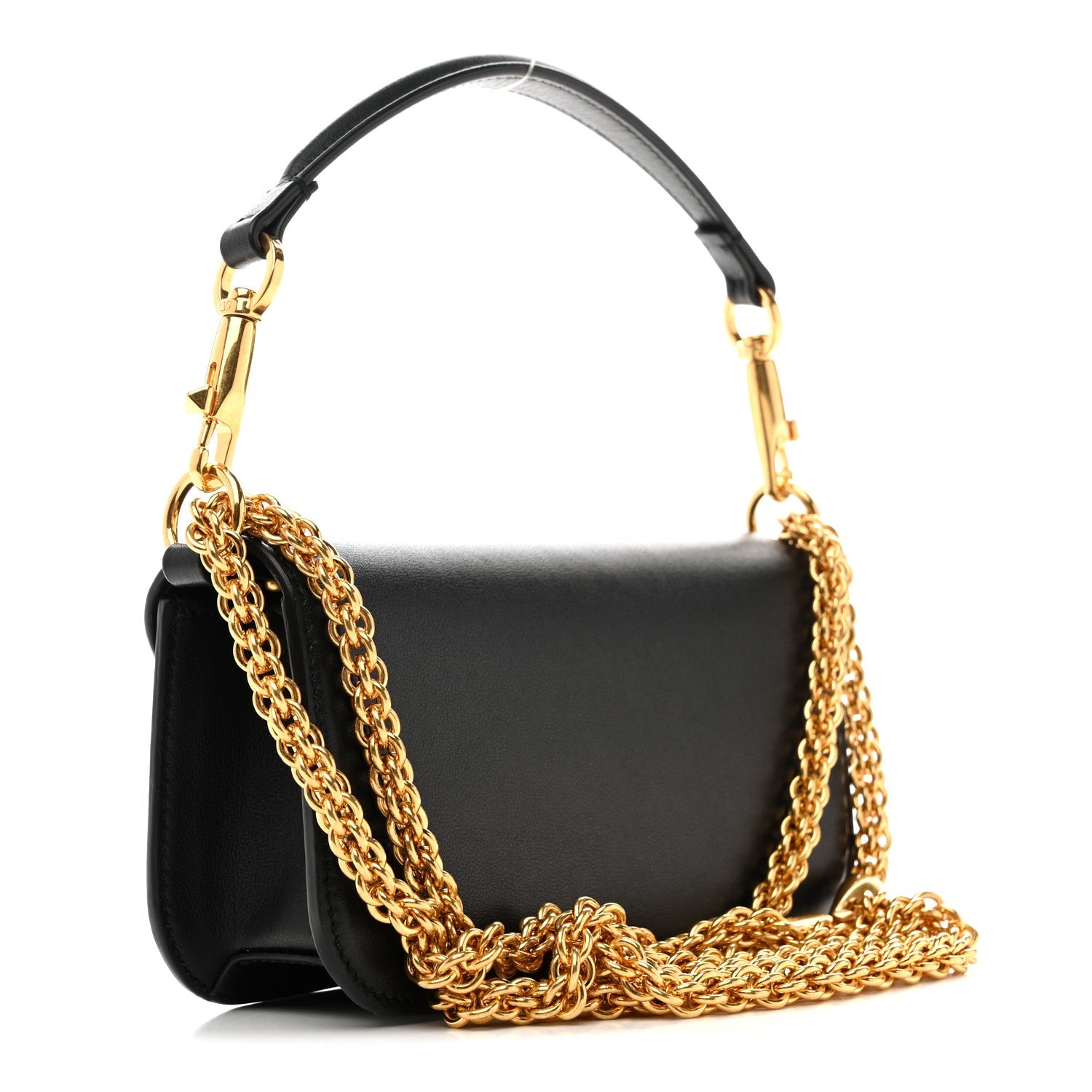 Calfskin Vlogo Small Loco Shoulder Bag Black