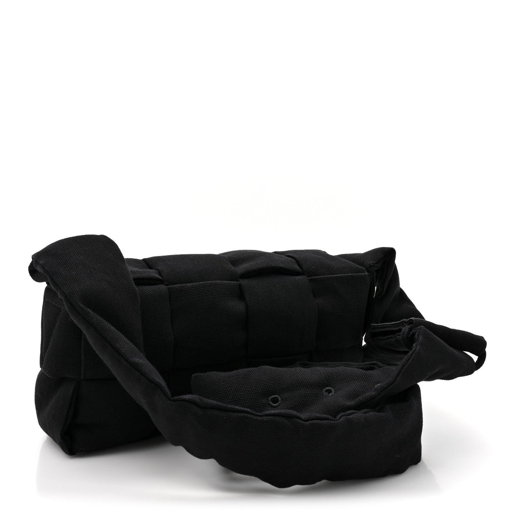 Denim Maxi Intrecciato Padded Tech Cassette Bag Black