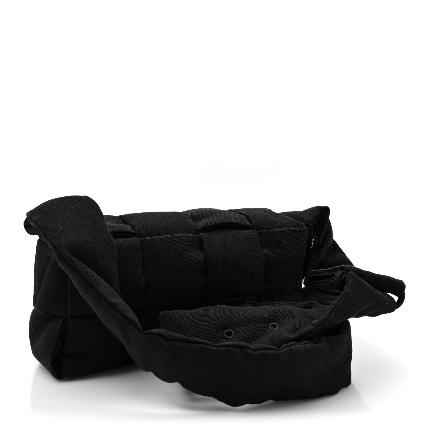 Denim Maxi Intrecciato Padded Tech Cassette Bag Black