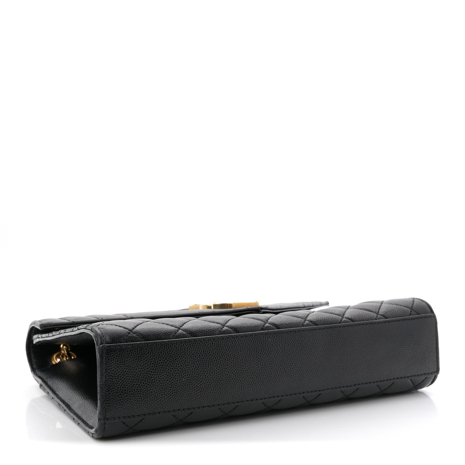 Grain De Poudre Textured Mixed Matelasse Triquilt Medium Monogram Satchel Black