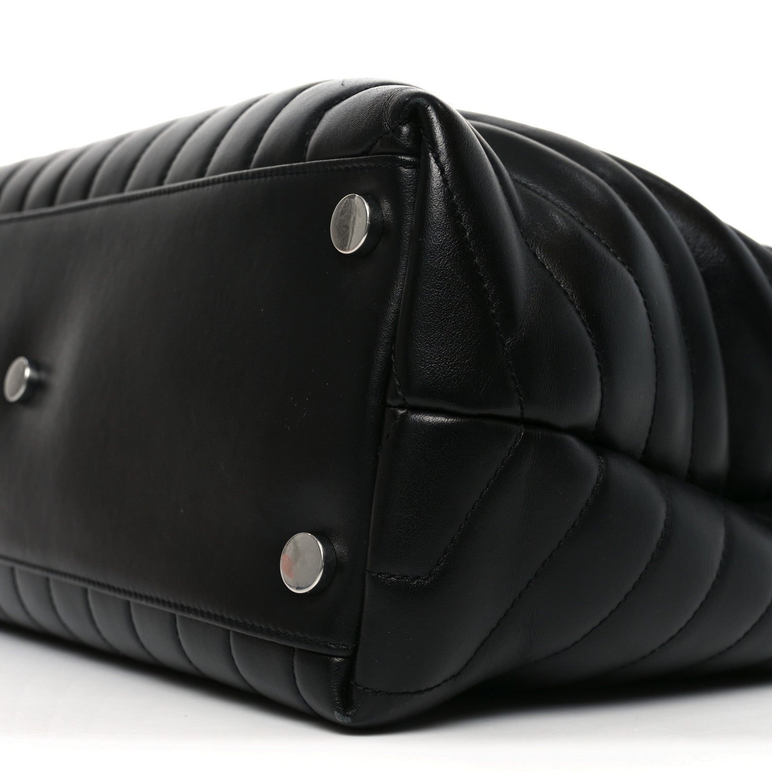 Calfskin Y Quilted Monogram Large Loulou Chain Satchel Black