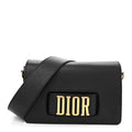 Grained Calfskin Dio(r)evolution Flap Bag Black