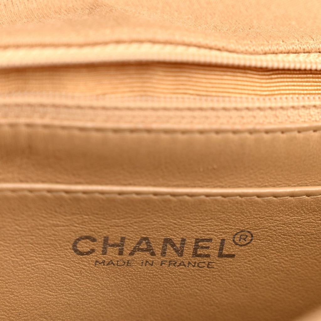 Jersey Quilted Medium Single Flap Beige