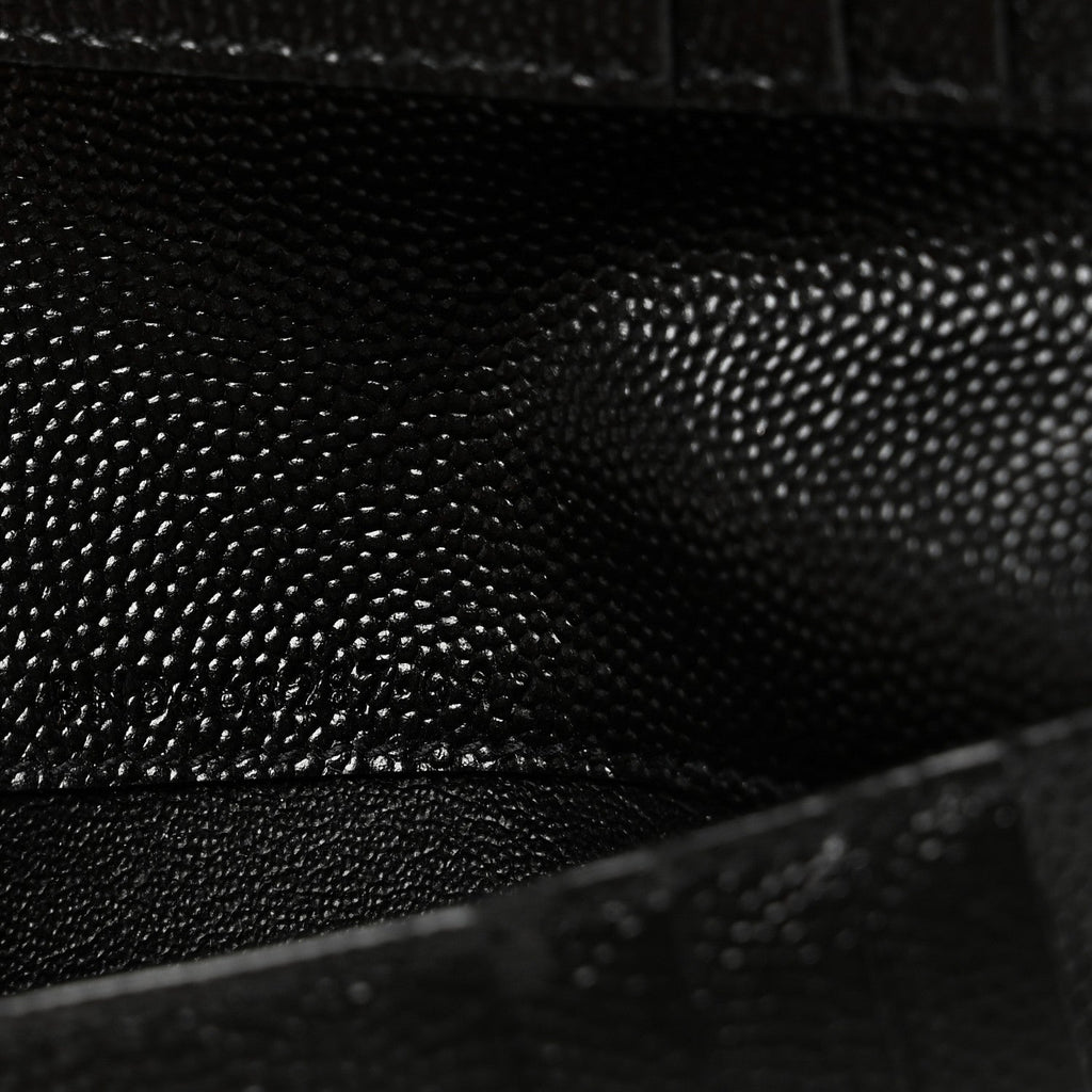Grain De Poudre Matelasse Chevron Monogram Zipped Two-Part Wallet Black