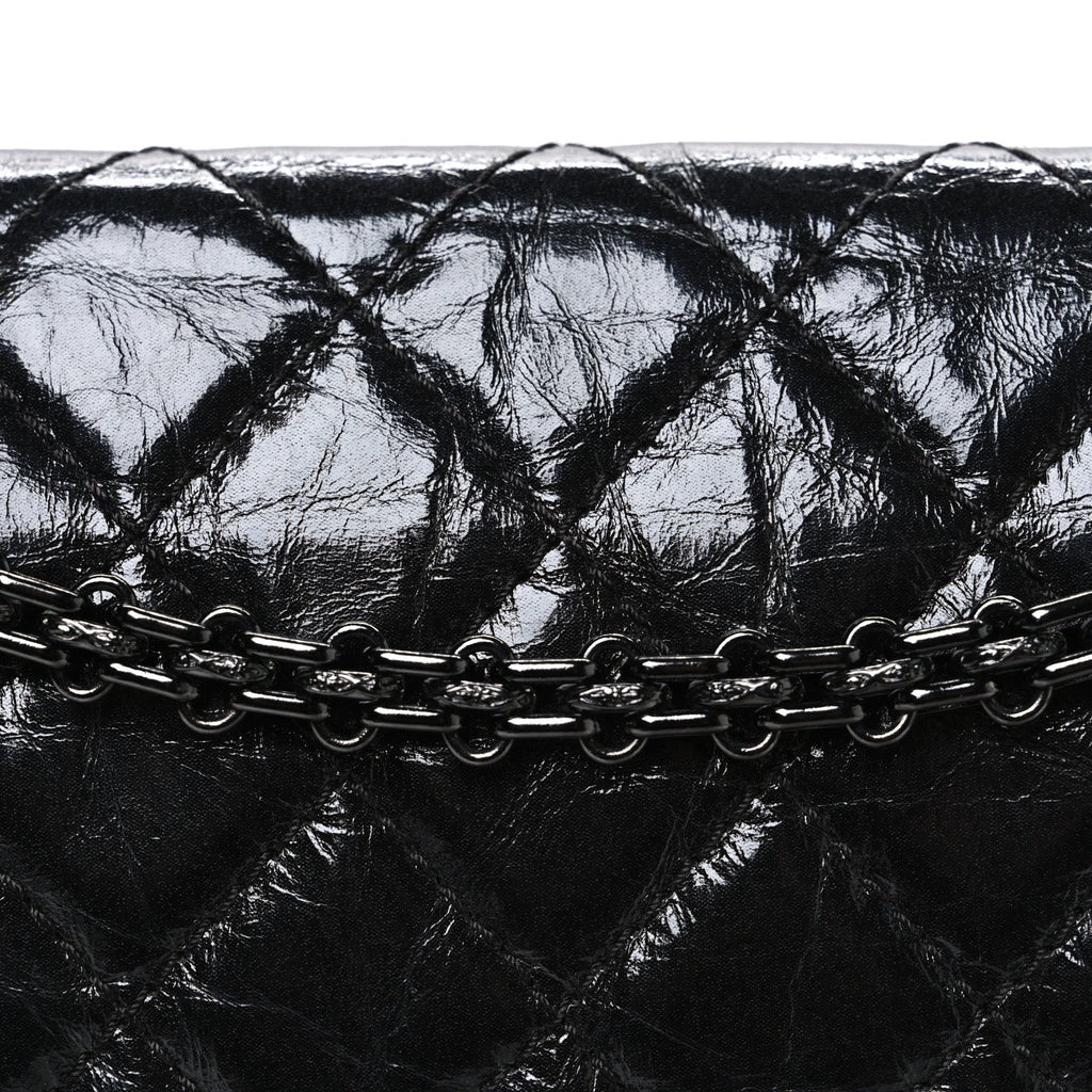 Metallic Aged Calfskin Quilted 2.55 Reissue 226 Flap So Black
