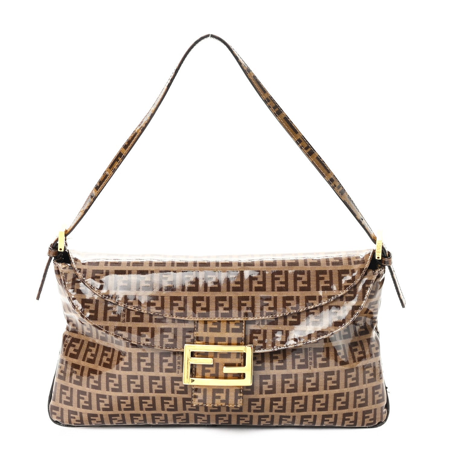 Vinyl Zucchino Baguette Double Flap Tobacco