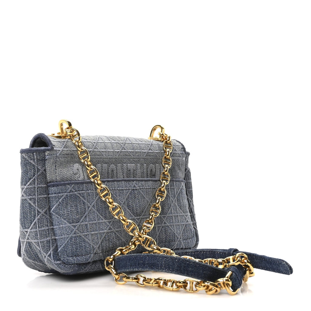 Denim Cannage Small Caro Bag Blue