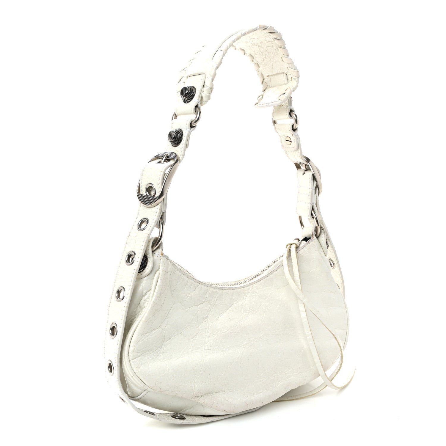 Agneau Arena Le Cagole Shoulder Bag XS Optic White
