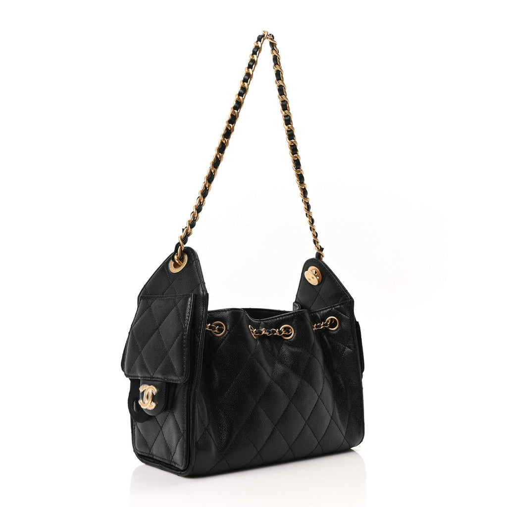 Caviar Quilted Mini Chanel 25 Handbag Black