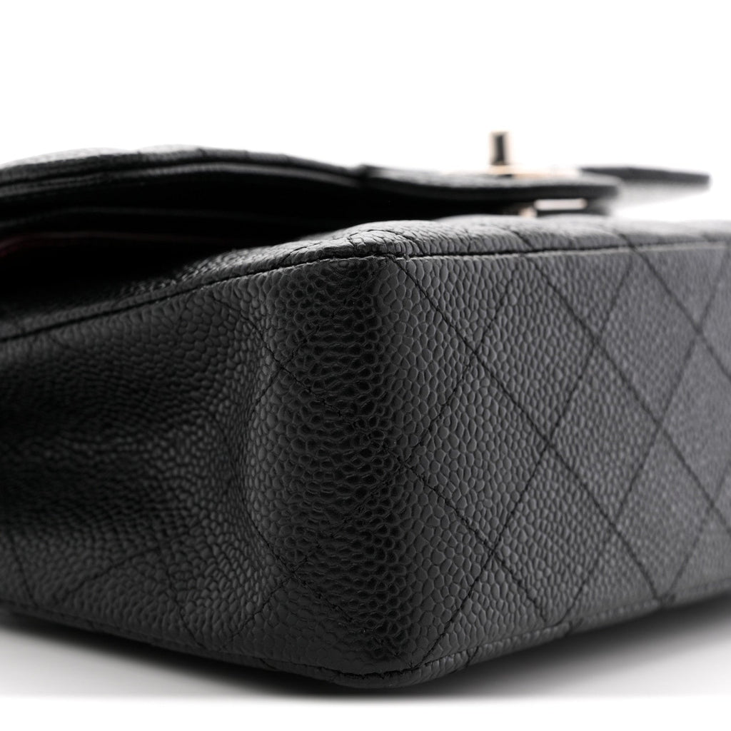 Caviar Quilted Small Double Flap Black